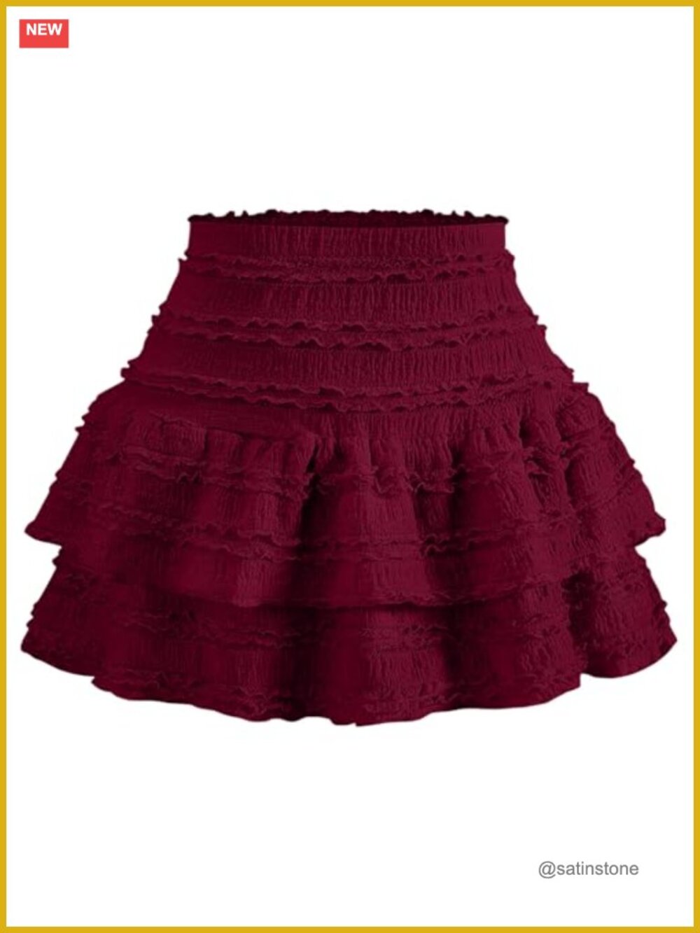 Y2K A-Line Mini Skirt with Ruffles Pleated Flared Tiered High Rise